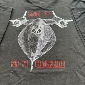 Vintage Mach 3 SR71 Blackbird Double Graphic Tee Shirt 90s Single Stitch Rare